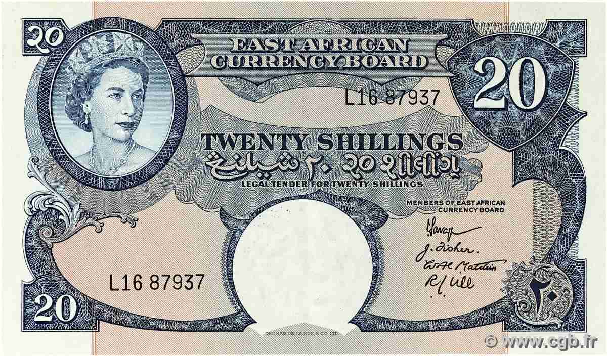 20 Shillings EAST AFRICA (BRITISH) 1958 P.39 AU-