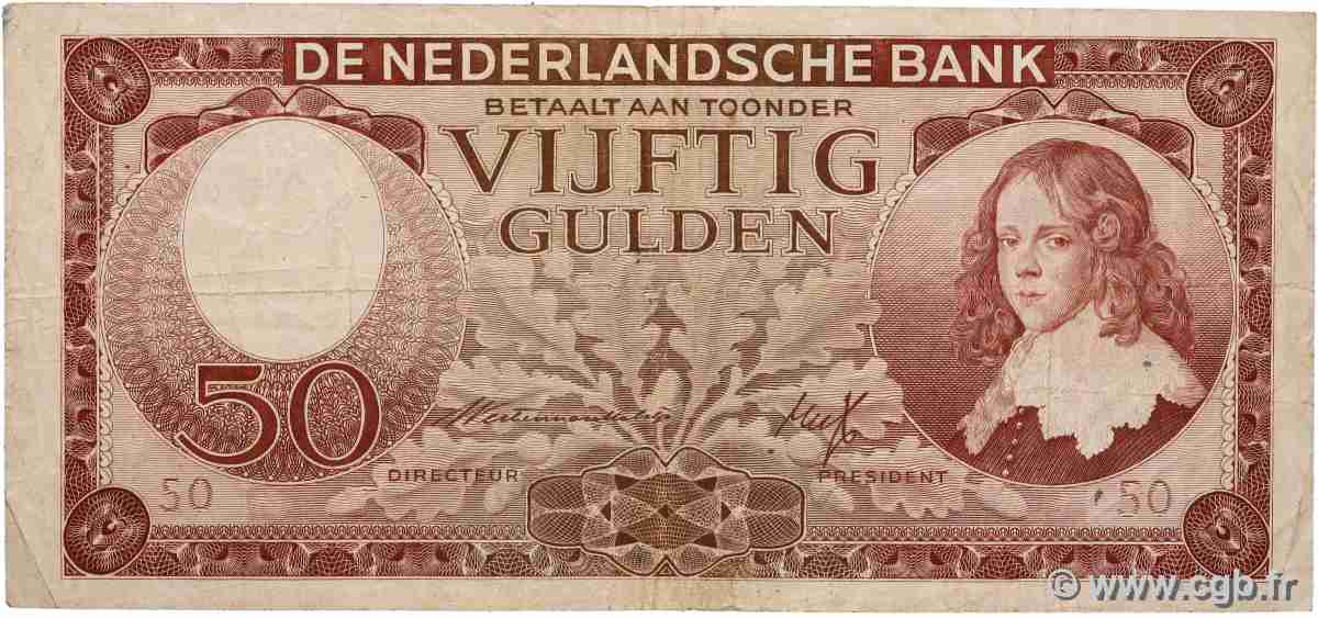 50 Gulden PAYS-BAS 1945 P.078 pr.TB