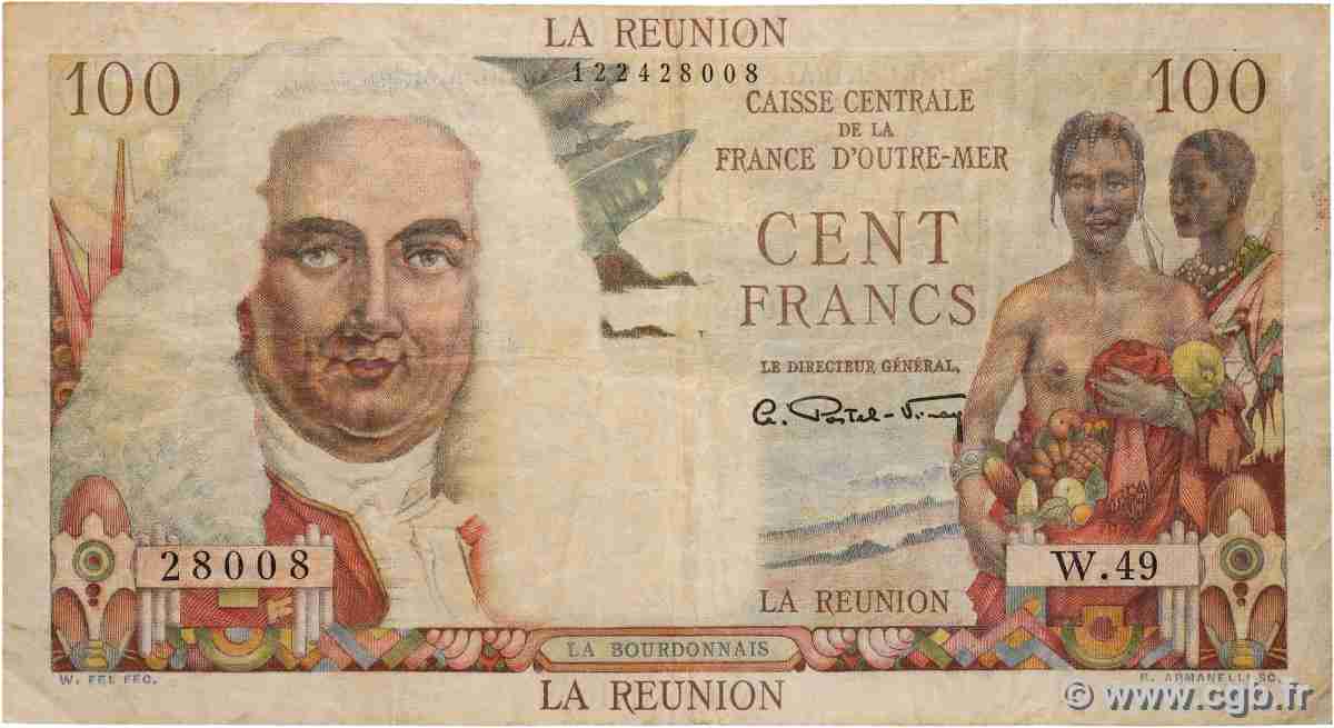 100 Francs La Bourdonnais ÎLE DE LA RÉUNION 1946 P.45a TB