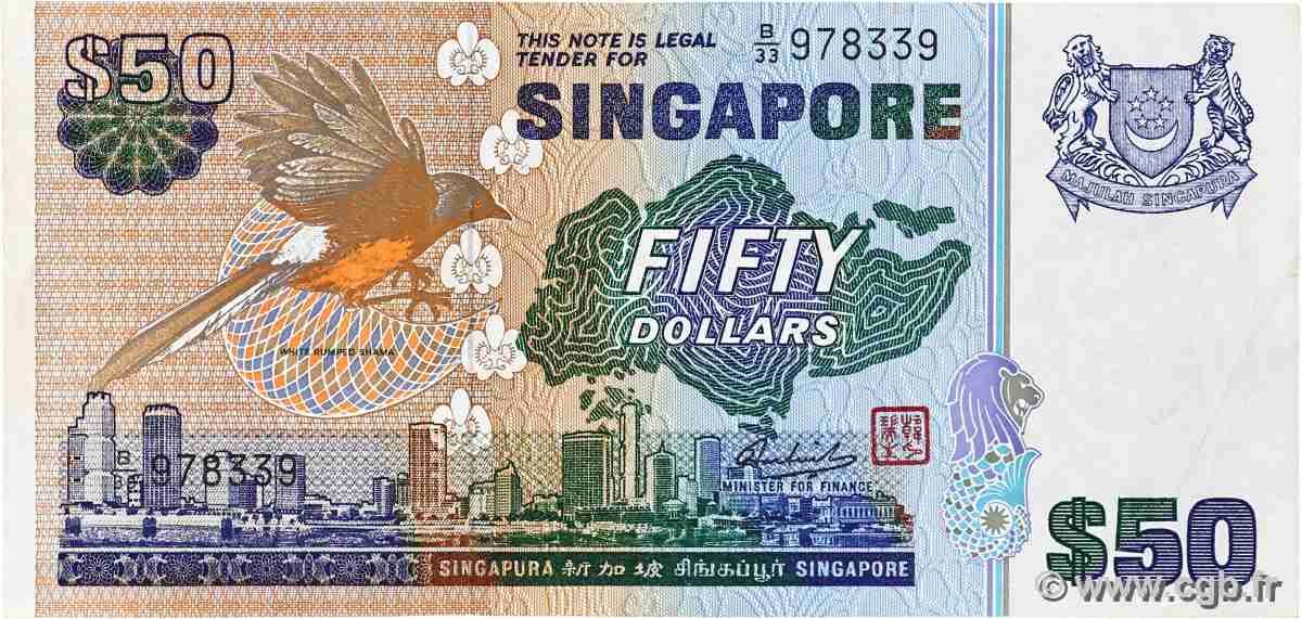 50 Dollars SINGAPUR 1976 P.13b fVZ