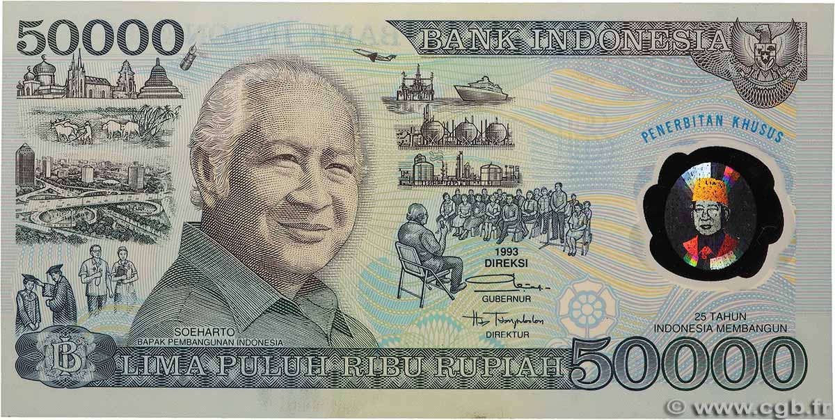 50000 Rupiah Commémoratif INDONESIA 1993 P.134a UNC-