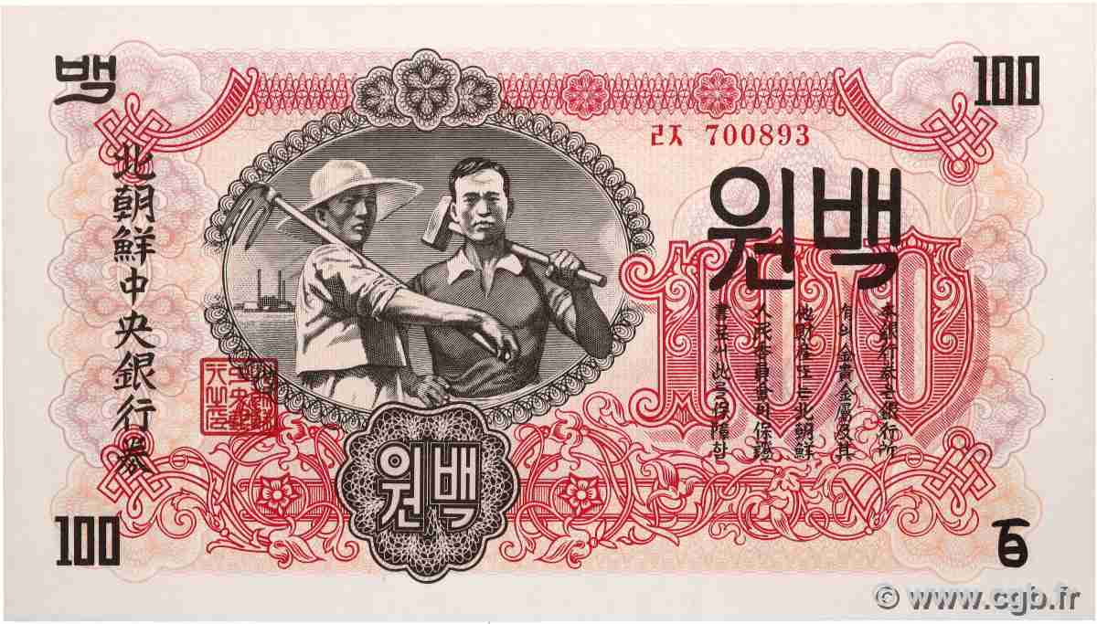 100 Won CORÉE DU NORD 1947 P.11b NEUF