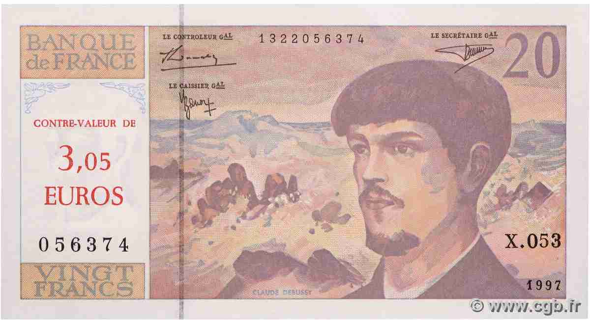 20 Francs DEBUSSY Modifié FRANCE 1997 F.66ter.02 SPL+