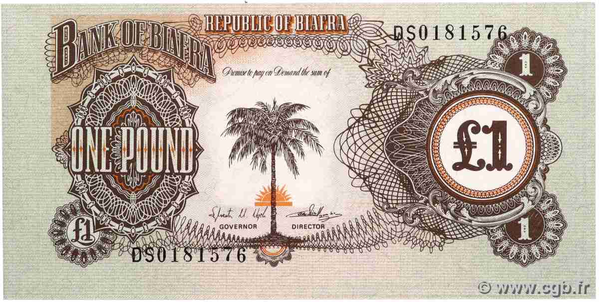 1 Pound BIAFRA 1968 P.05a NEUF