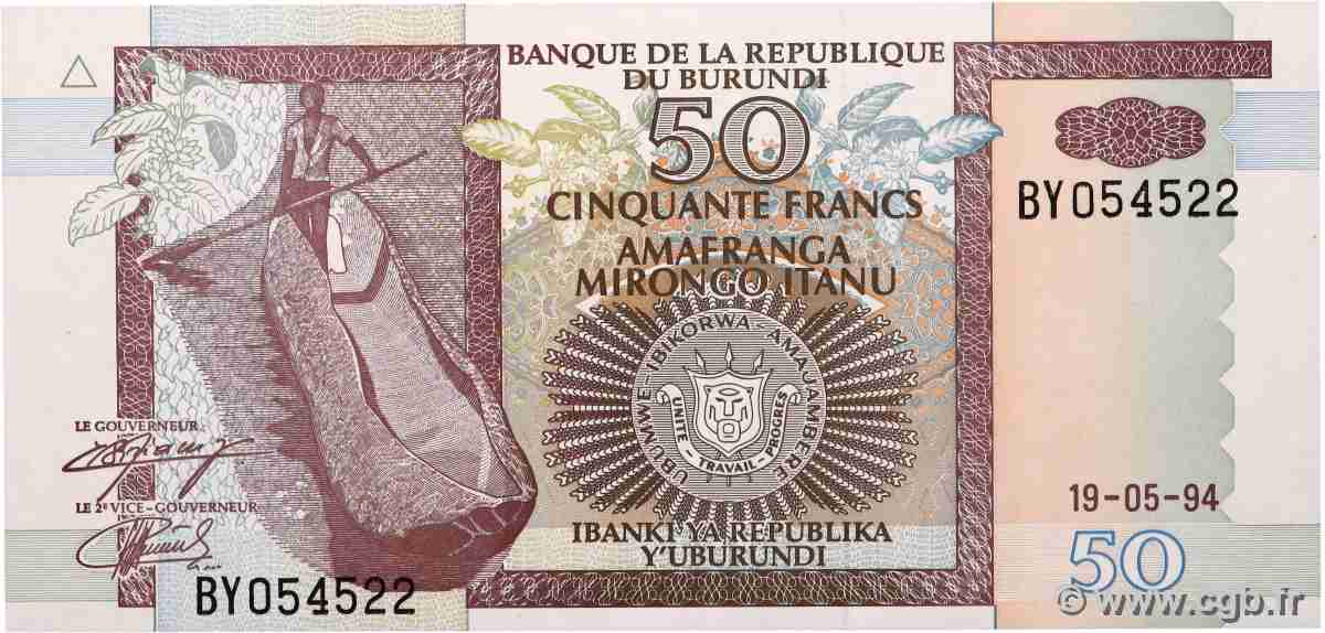 50 Francs BURUNDI 1994 P.36a UNC