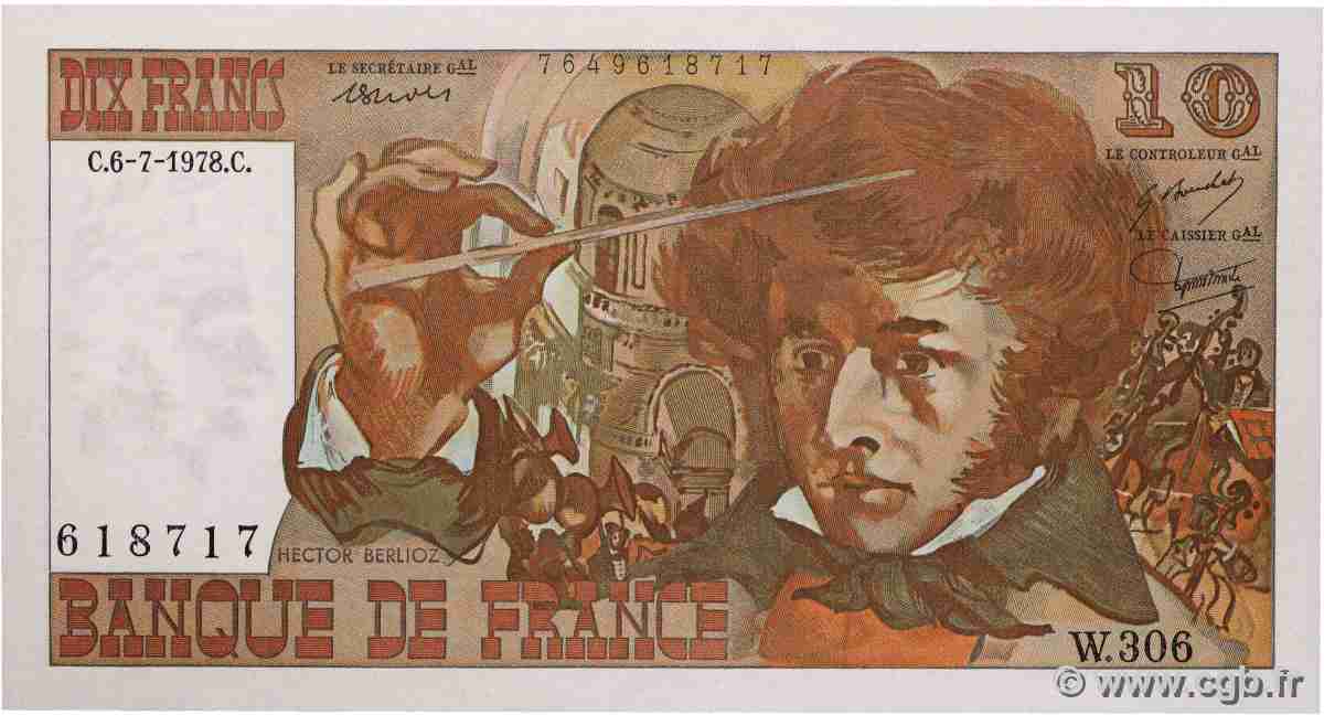 10 Francs BERLIOZ FRANCE 1978 F.63.25W306 pr.NEUF