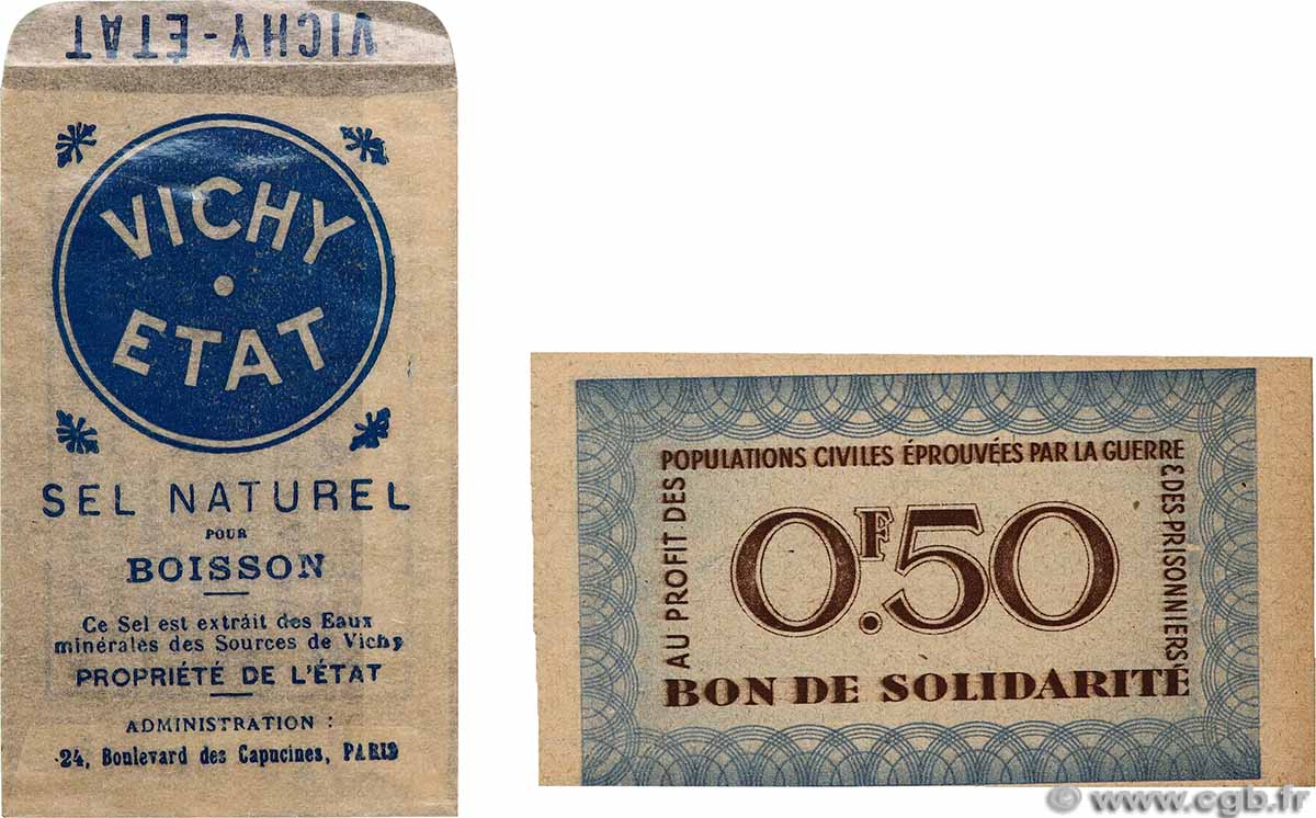 50 Centimes BON DE SOLIDARITÉ Publicitaire FRANCE regionalismo e varie 1941 KL.01A FDC