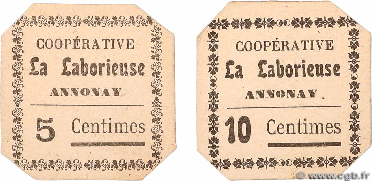 5 et 10 Centimes Lot FRANCE regionalismo e varie Saint-Fons 1914 JP.065.15 et JP.065.22 q.FDC