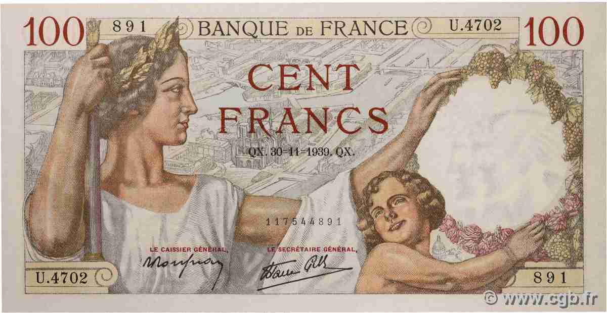 100 Francs SULLY FRANCE 1939 F.26.16 pr.NEUF