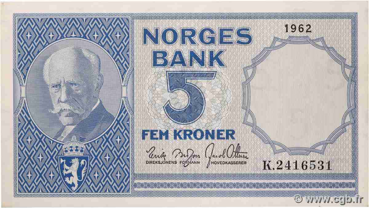 5 Kroner NORVÈGE 1962 P.30g UNC