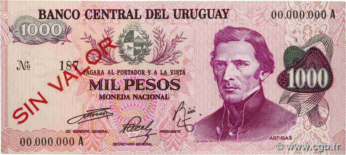 1000 Pesos Spécimen URUGUAY 1974 P.052 SC+