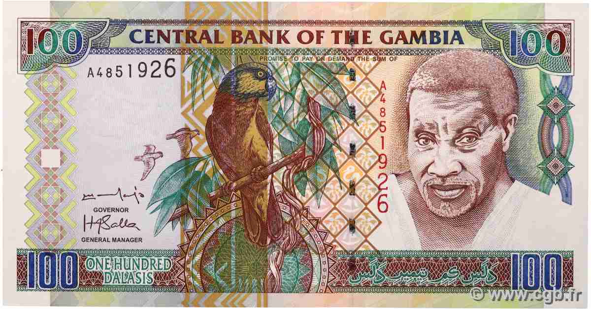 100 Dalasis GAMBIE 2001 P.24a pr.NEUF