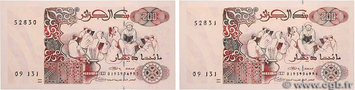 200 Dinars Consécutifs ALGÉRIE 1992 P.138 NEUF