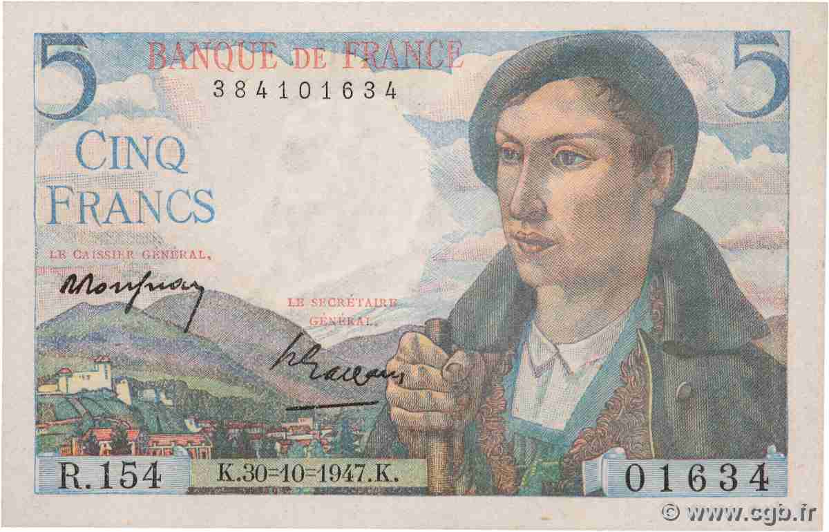 5 Francs BERGER FRANCE 1947 F.05.07 pr.NEUF
