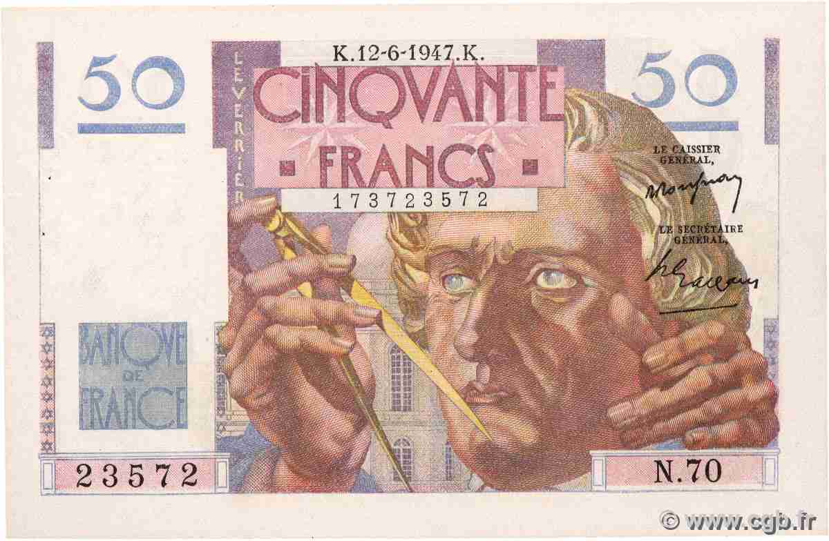 50 Francs LE VERRIER FRANCE 1947 F.20.08 AU