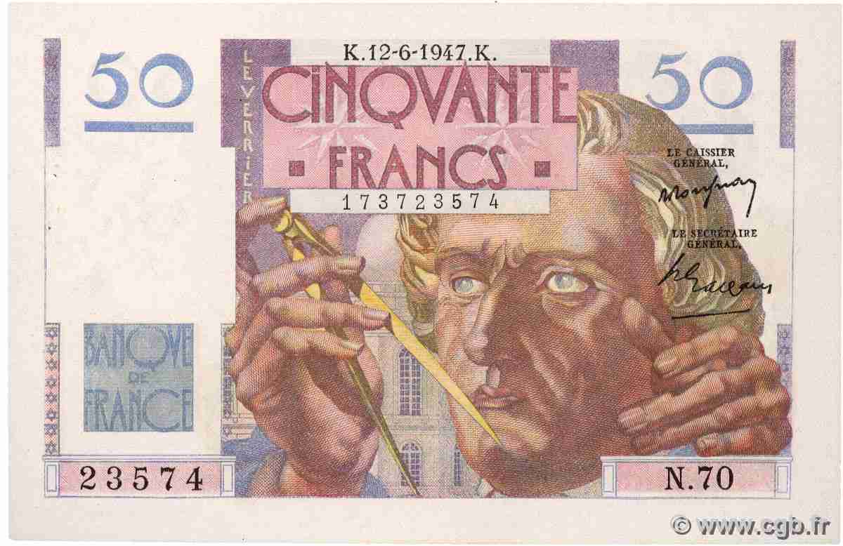 50 Francs LE VERRIER FRANCE 1947 F.20.08 AU
