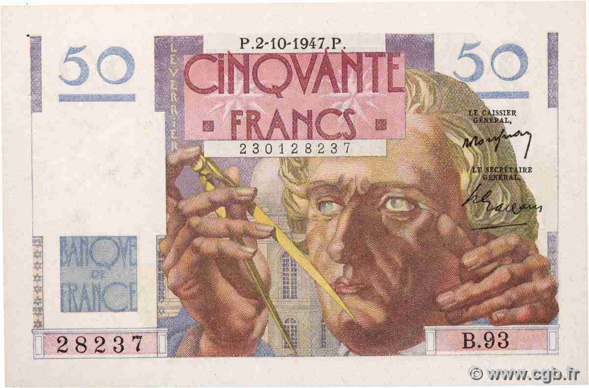 50 Francs LE VERRIER FRANCE 1947 F.20.09 AU