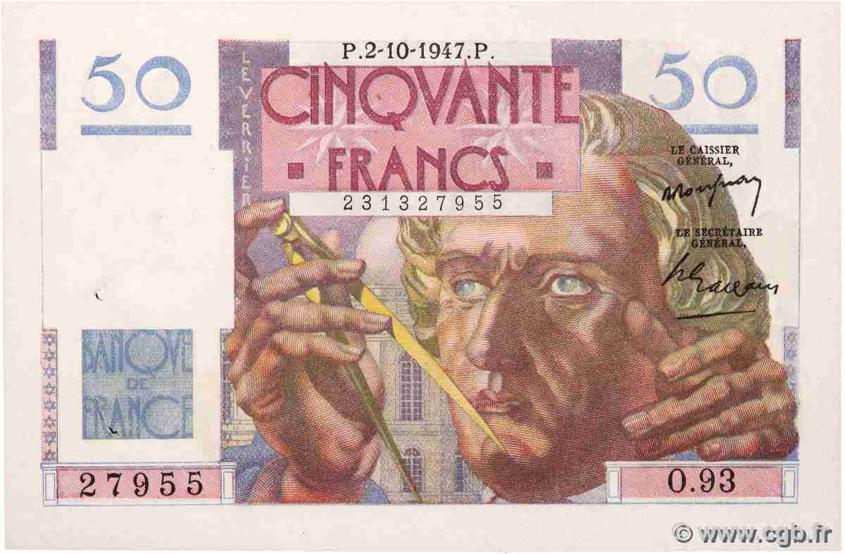 50 Francs LE VERRIER FRANCIA 1947 F.20.09 EBC+