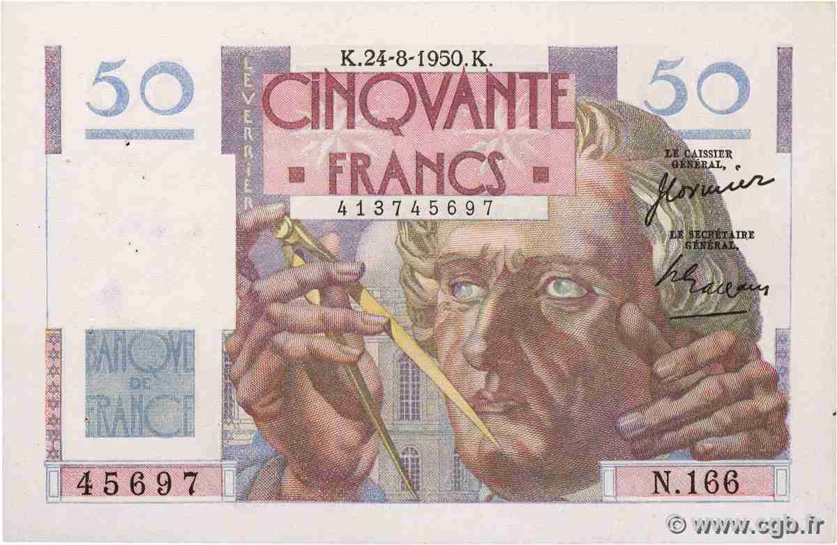 50 Francs LE VERRIER FRANCE 1950 F.20.16 XF
