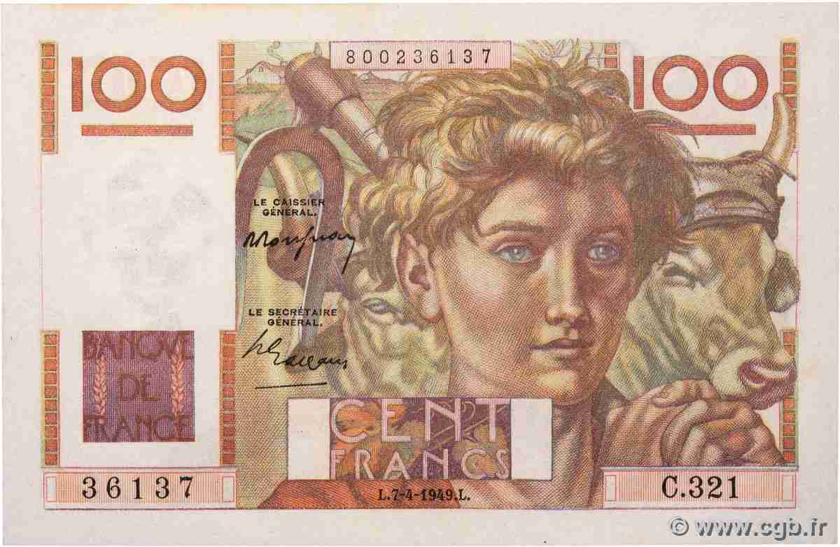 100 Francs JEUNE PAYSAN FRANCE 1949 F.28.23 AU