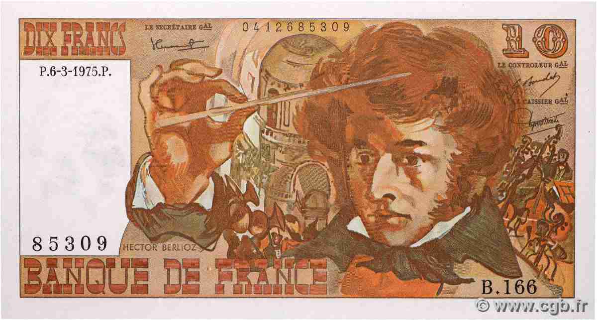 10 Francs BERLIOZ FRANCE 1975 F.63.09 NEUF