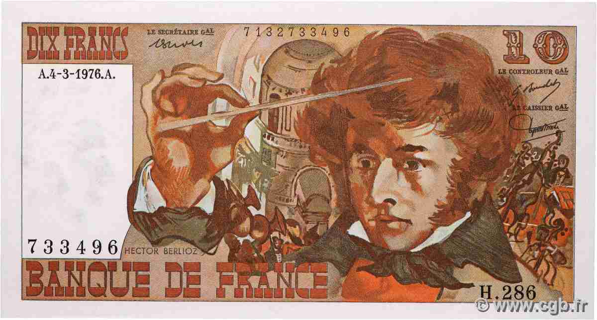 10 Francs BERLIOZ FRANCE 1976 F.63.18 pr.NEUF