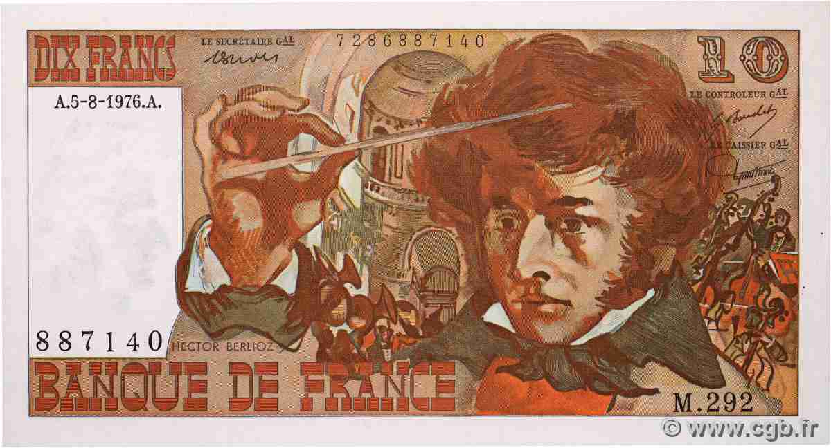 10 Francs BERLIOZ FRANCE 1976 F.63.20 pr.NEUF