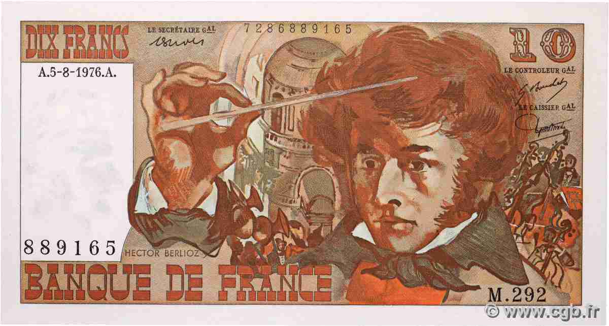 10 Francs BERLIOZ FRANCE 1976 F.63.20 pr.NEUF