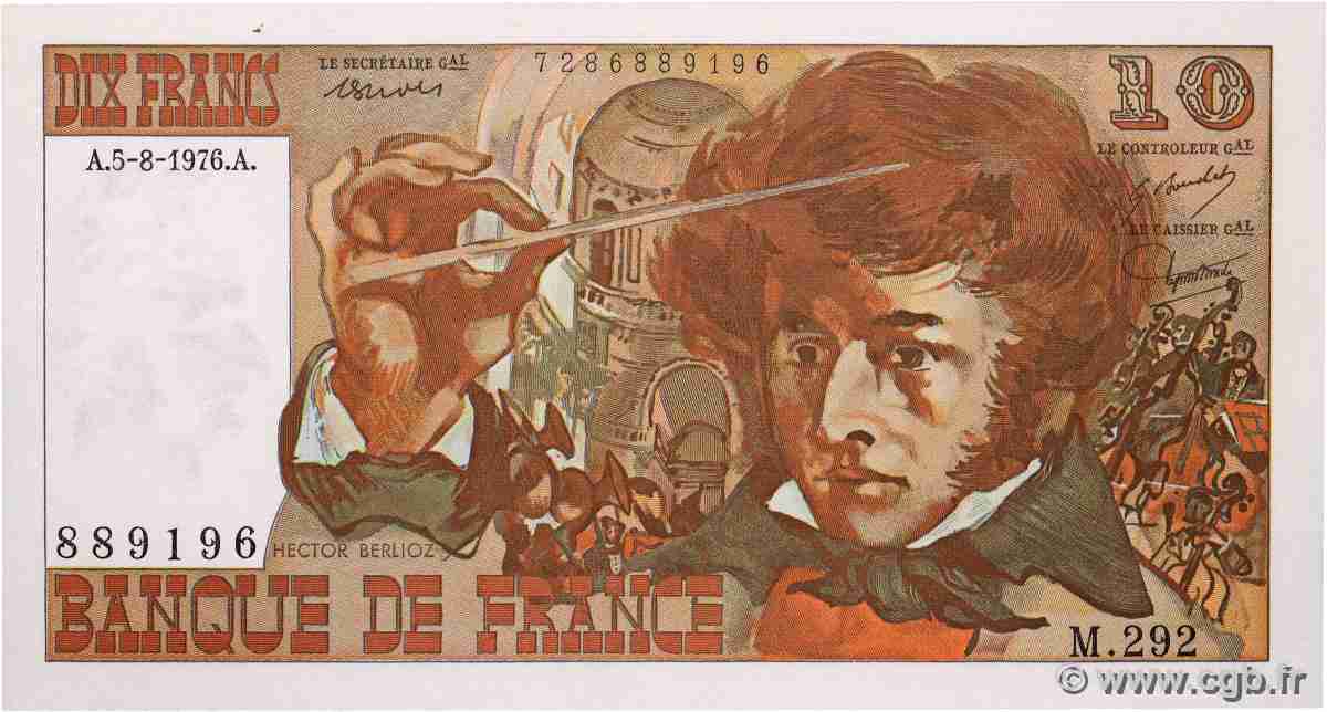 10 Francs BERLIOZ FRANCE 1976 F.63.20 pr.NEUF