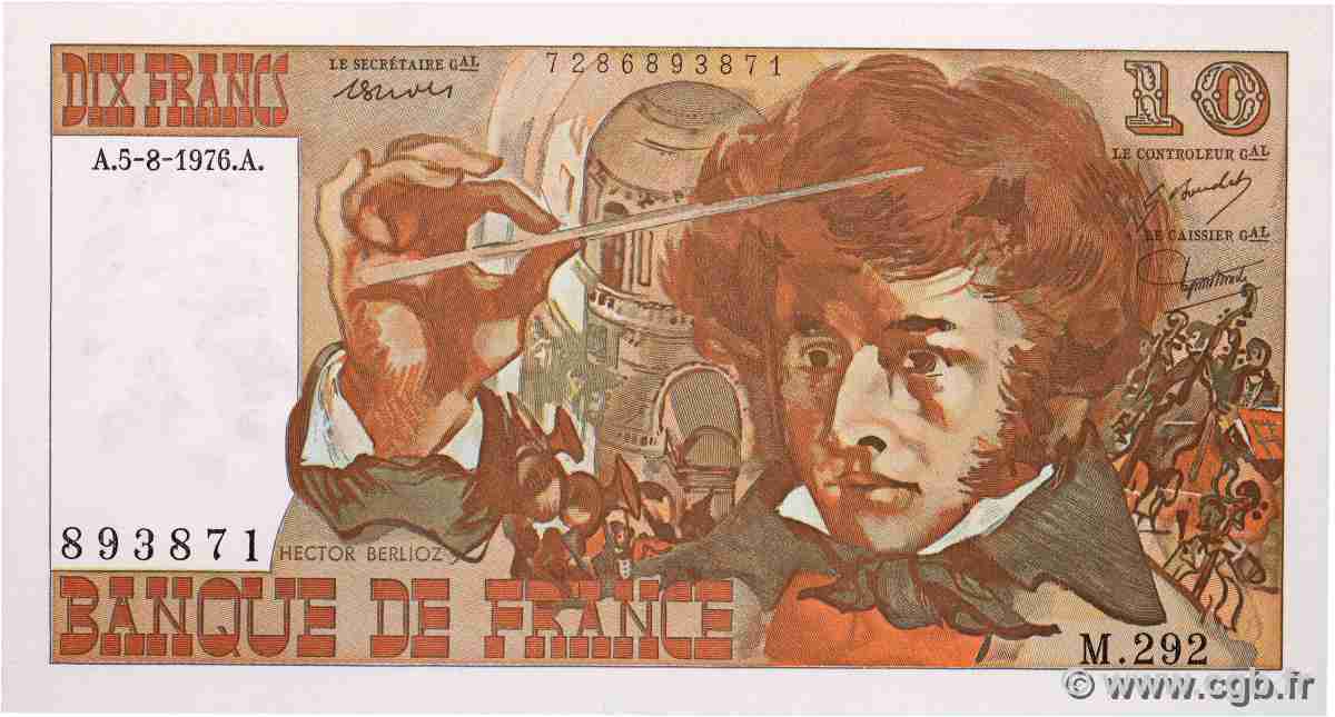 10 Francs BERLIOZ FRANCE 1976 F.63.20 pr.NEUF