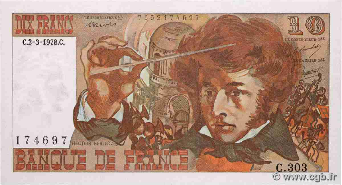 10 Francs BERLIOZ FRANCE 1978 F.63.23 UNC-