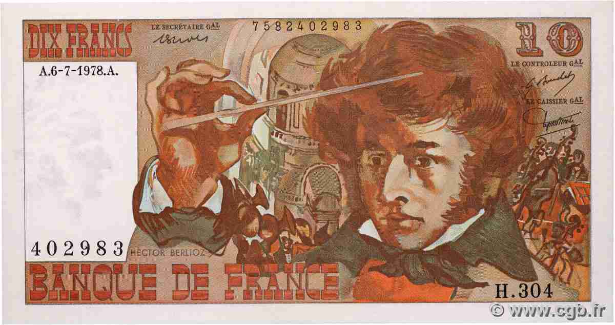 10 Francs BERLIOZ FRANCE 1978 F.63.24 pr.NEUF
