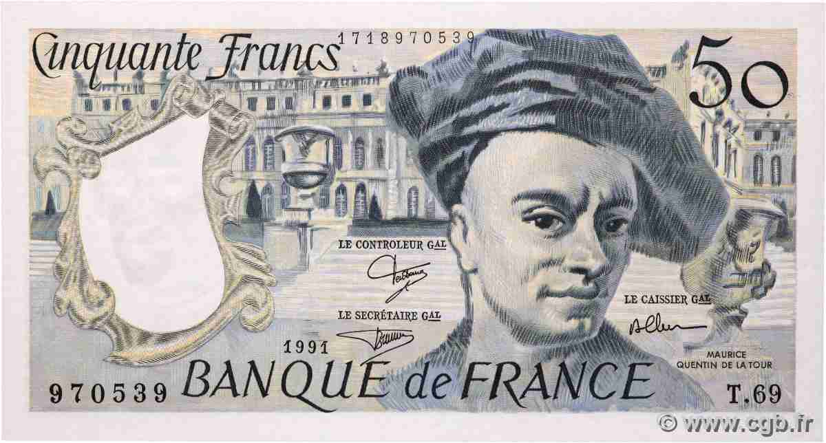 50 Francs QUENTIN DE LA TOUR FRANCE 1991 F.67.17 pr.NEUF