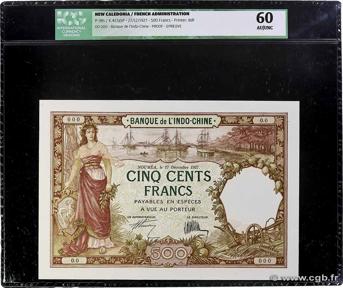 500 Francs Épreuve NOUVELLE CALÉDONIE 1927 P.38e pr.NEUF