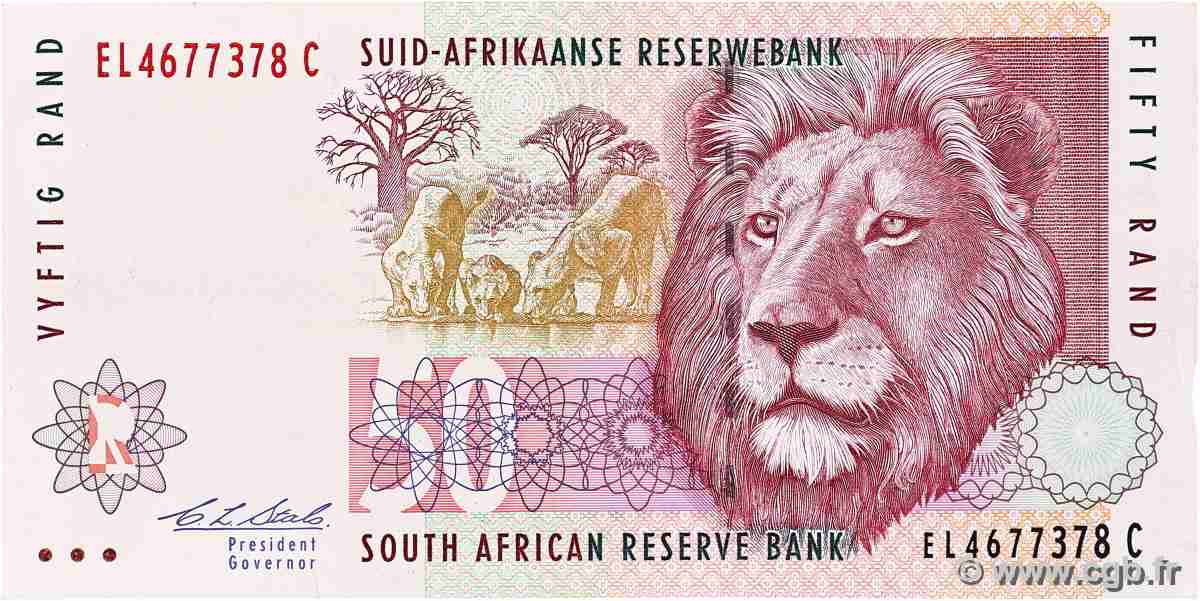 50 Rand SUDAFRICA 1992 P.125b SPL+