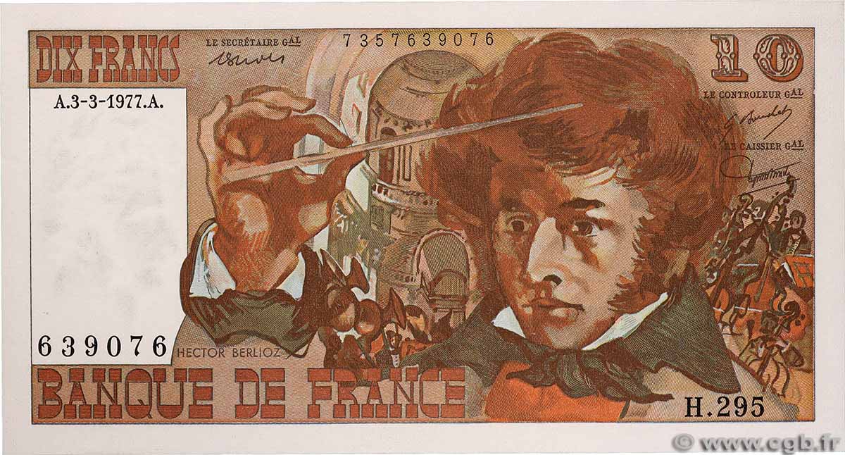 10 Francs BERLIOZ FRANCE 1977 F.63.21 pr.NEUF