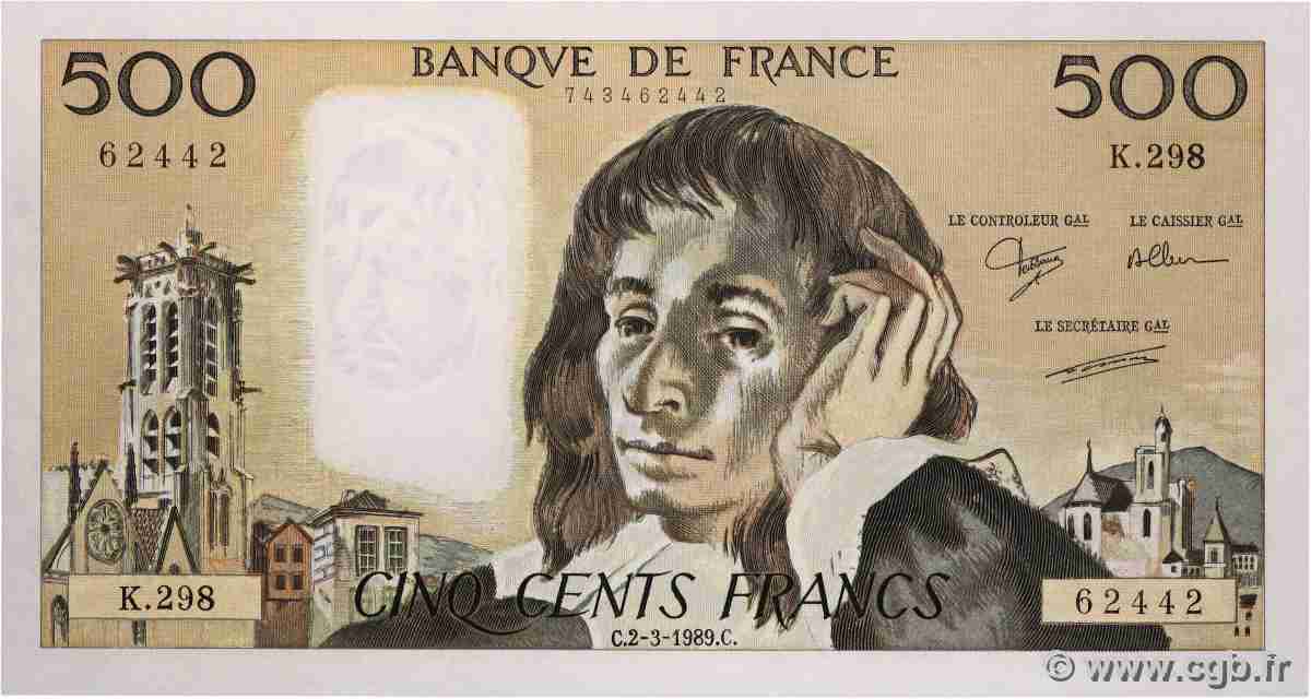 500 Francs PASCAL FRANCE 1989 F.71.41 NEUF