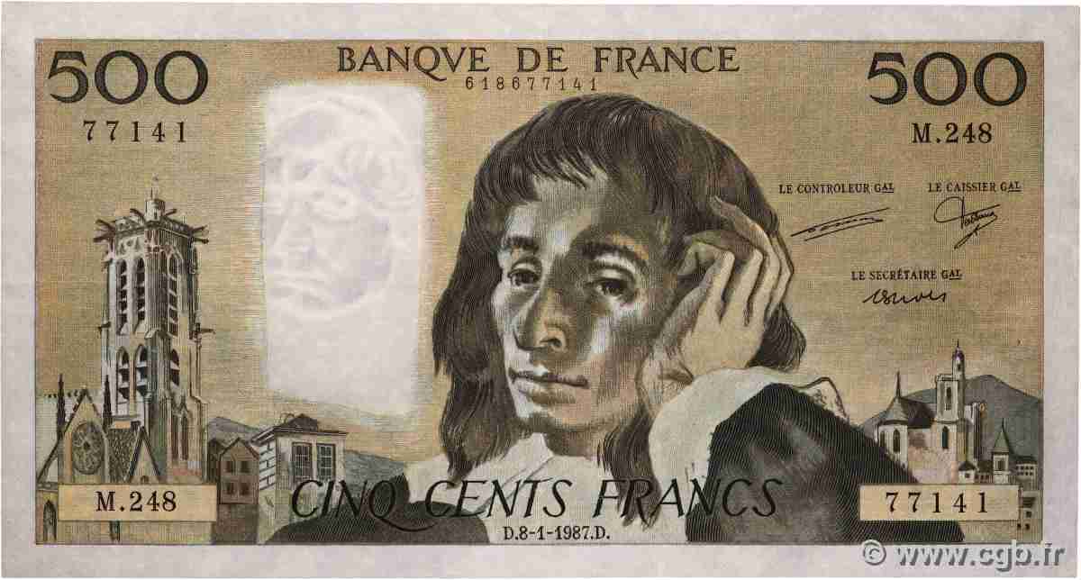 500 Francs PASCAL FRANCE 1987 F.71.35 TTB+