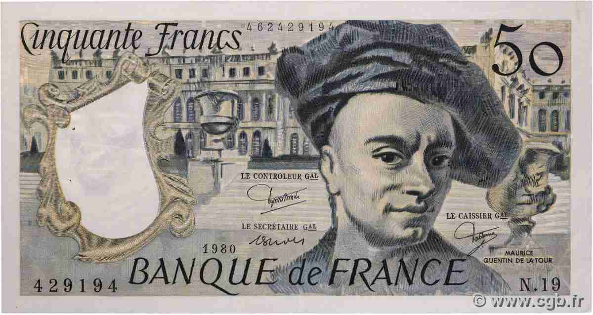 50 Francs QUENTIN DE LA TOUR FRANCE 1980 F.67.06 TTB+