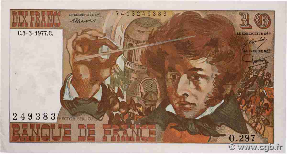 10 Francs BERLIOZ FRANCE 1977 F.63.21 SUP