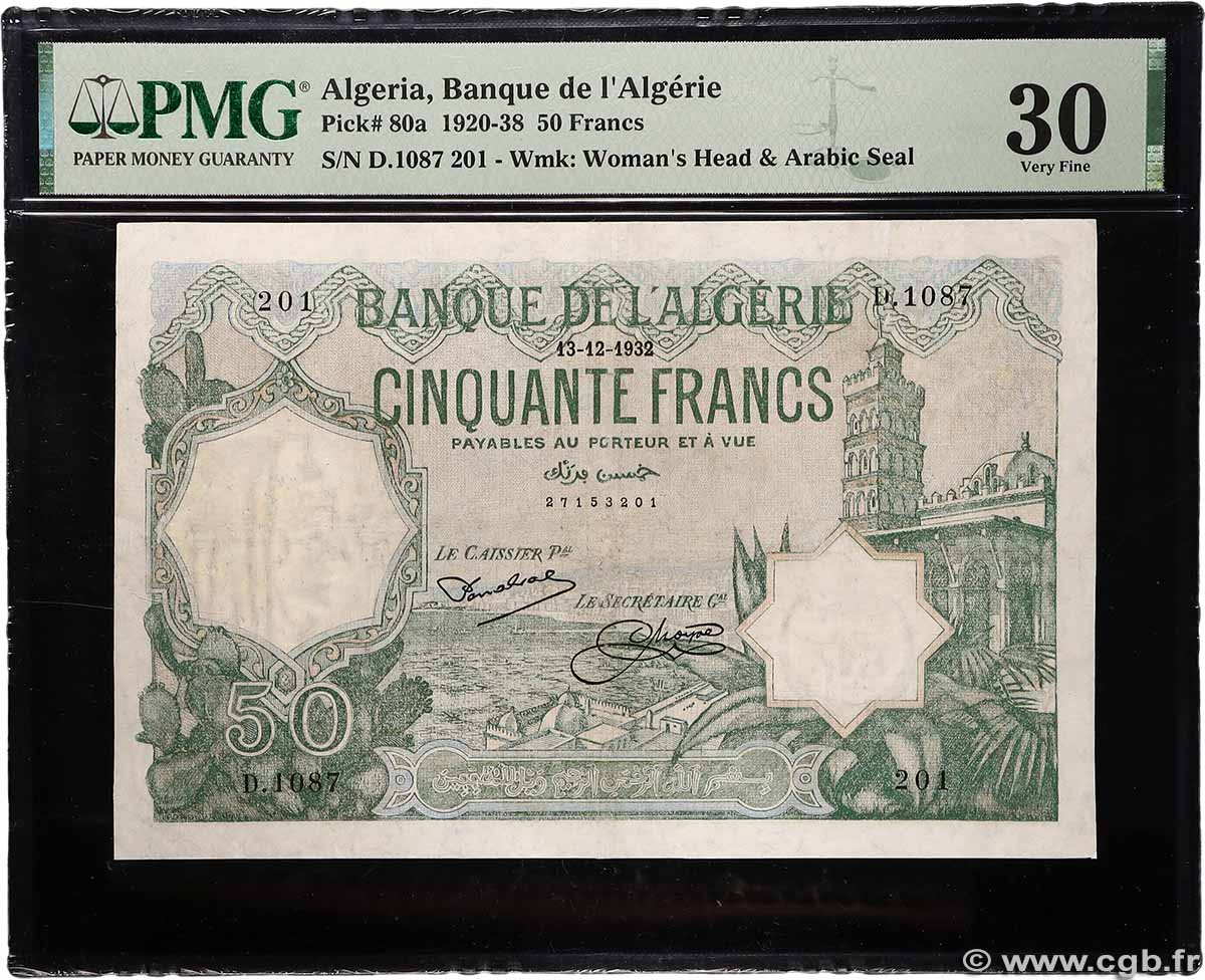50 Francs ALGERIA 1932 P.080a VF
