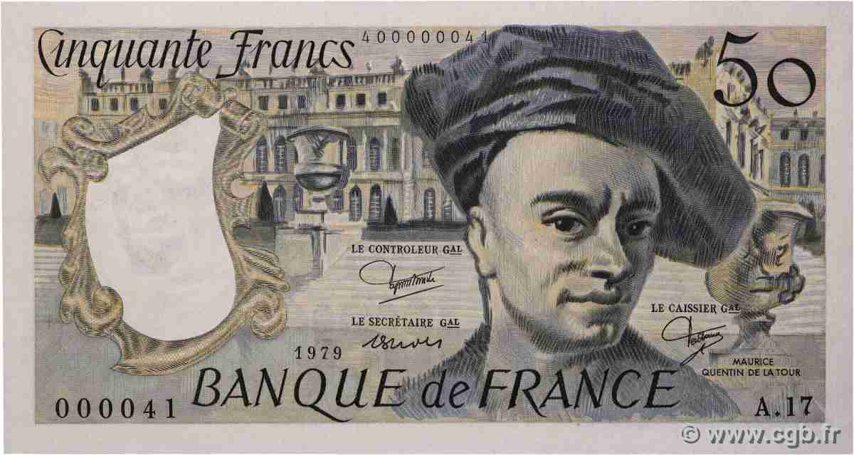 50 Francs QUENTIN DE LA TOUR Petit numéro FRANCE 1979 F.67.05A17 NEUF