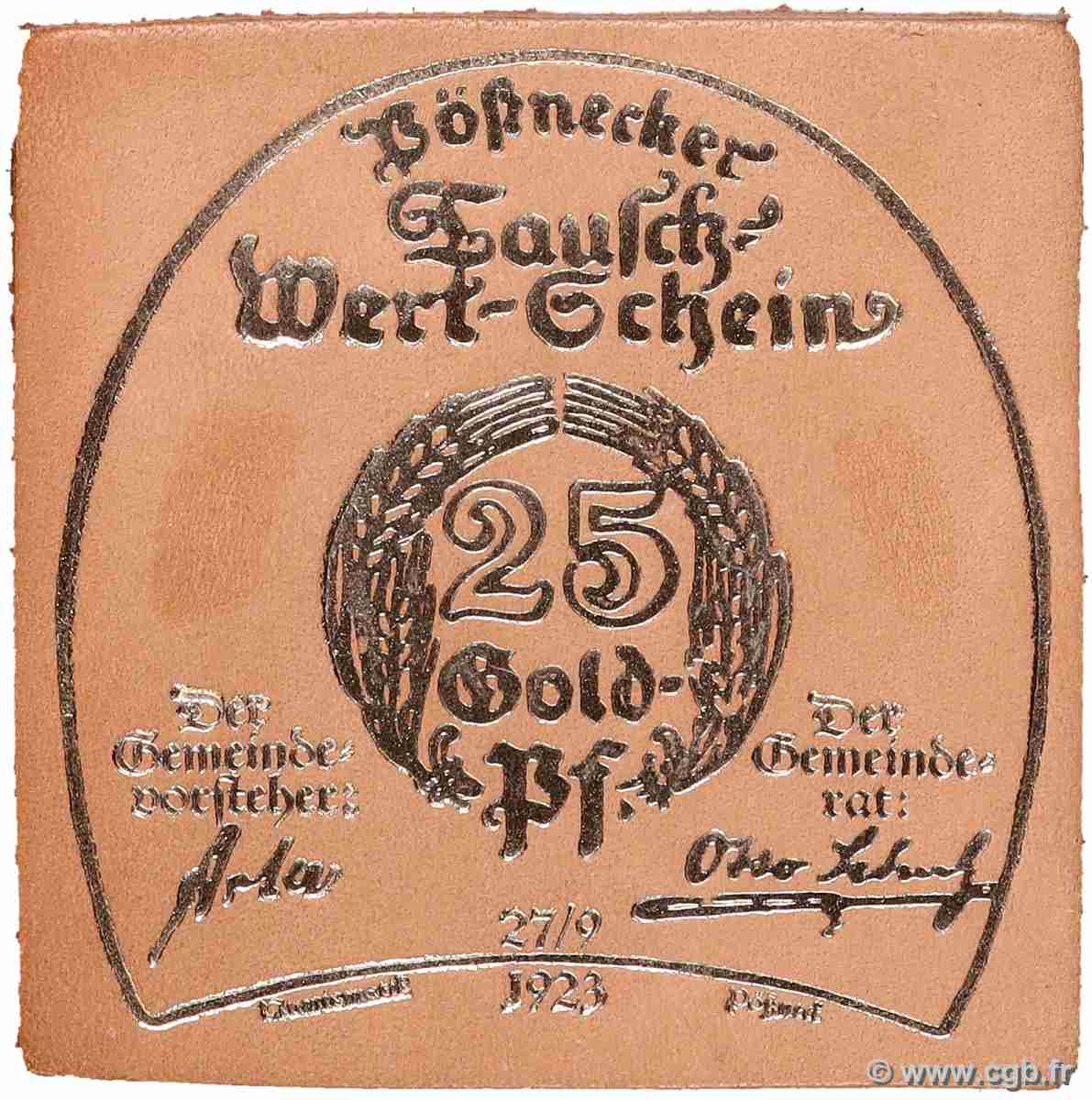 25 Gold Pfennig GERMANY Pößneck 1923 P.- AU