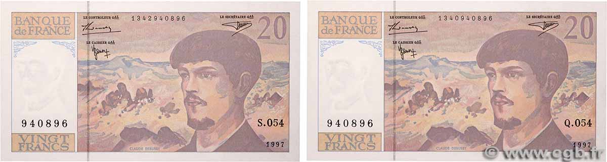 20 Francs DEBUSSY Modifié Lot FRANCE 1997 F.66ter.02 NEUF