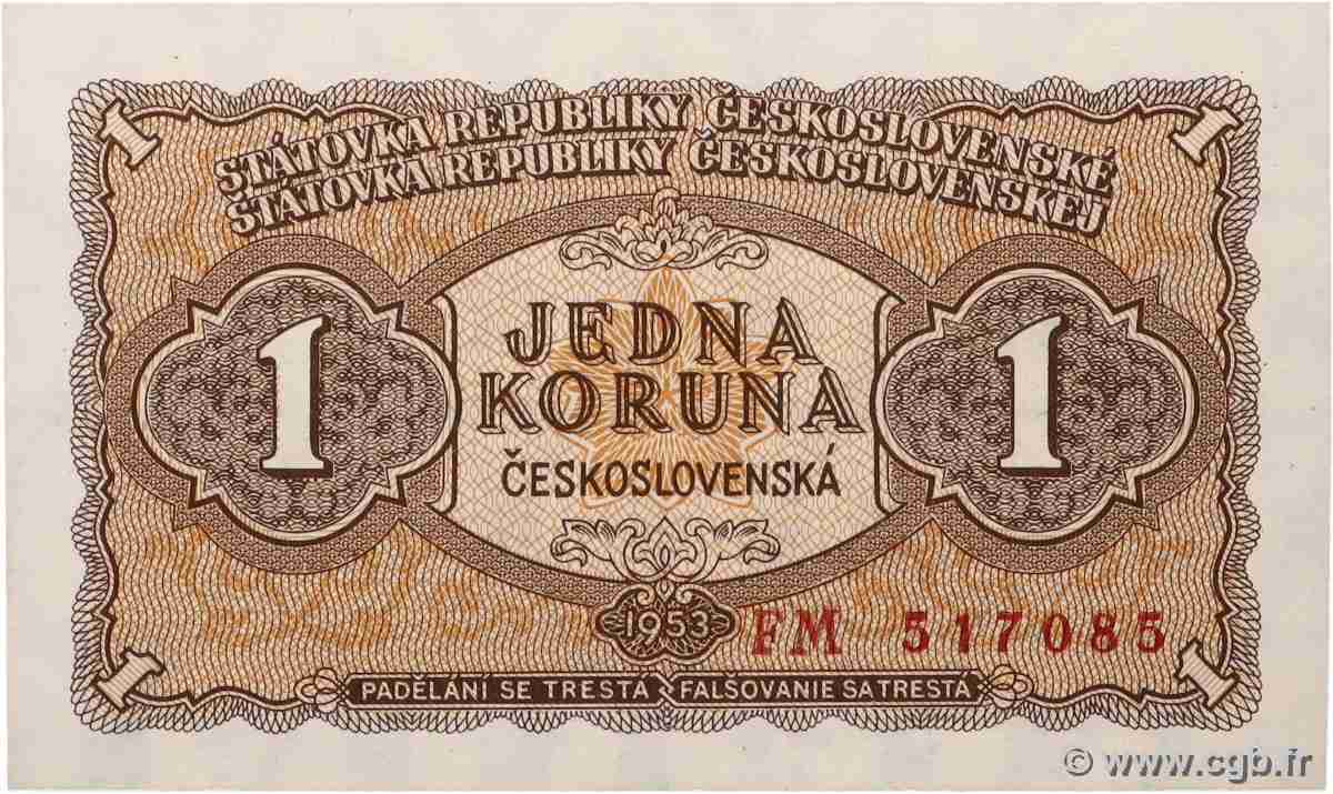1 Koruna TCHÉCOSLOVAQUIE 1953 P.078b SPL+