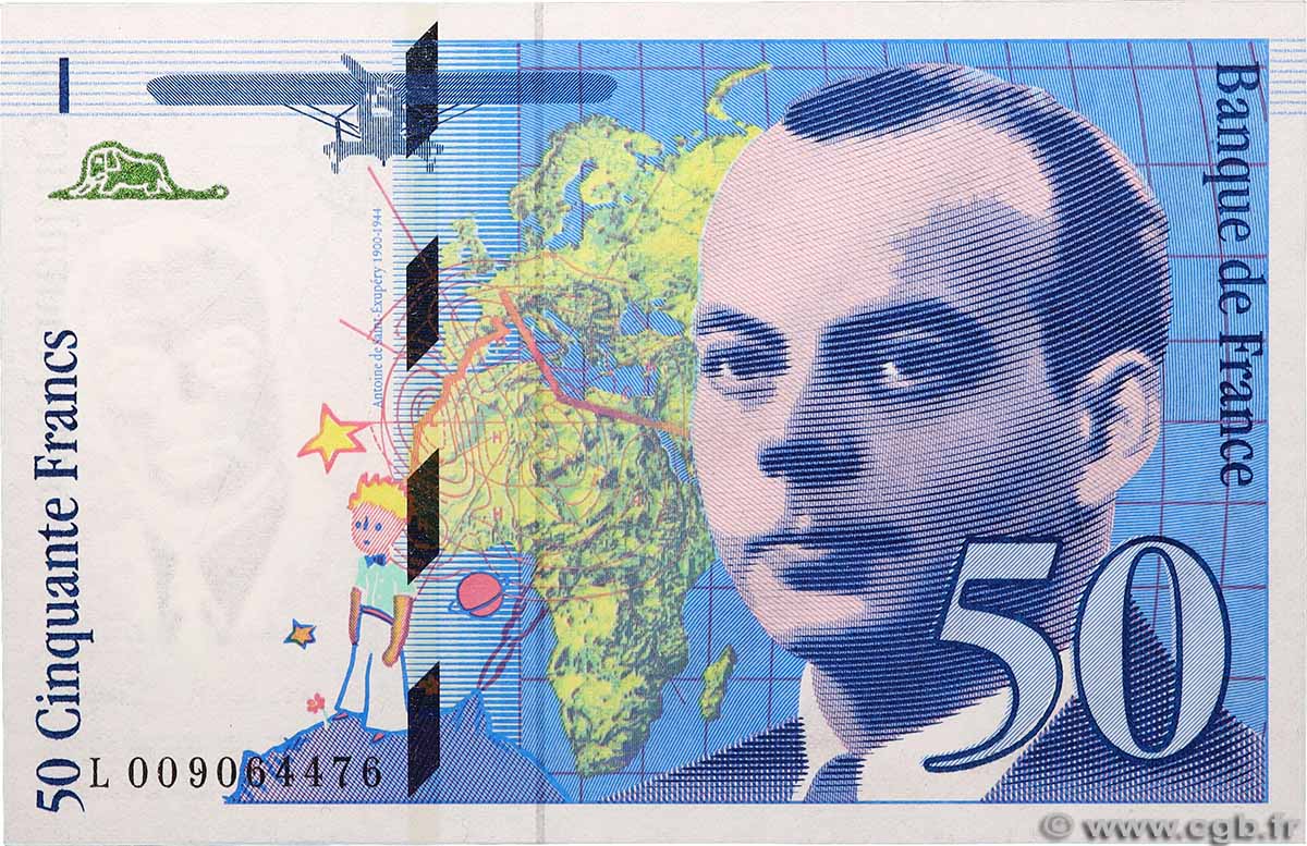 50 Francs SAINT-EXUPÉRY FRANCE 1993 F.72.02 NEUF