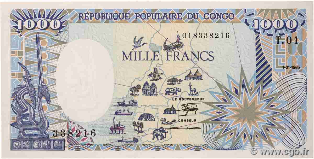 1000 Francs type 1985 CONGO 1985 A.217a SC+