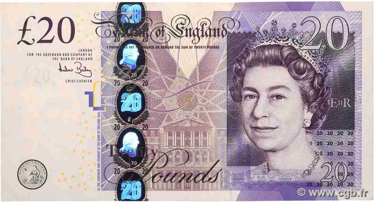 20 Pounds ANGLETERRE 2006 P.392a SUP