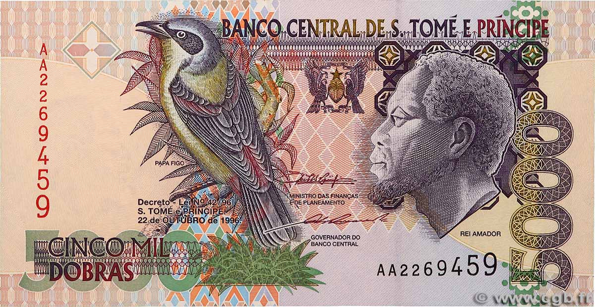 5000 Dobras SAINT THOMAS et PRINCE 1996 P.065a NEUF