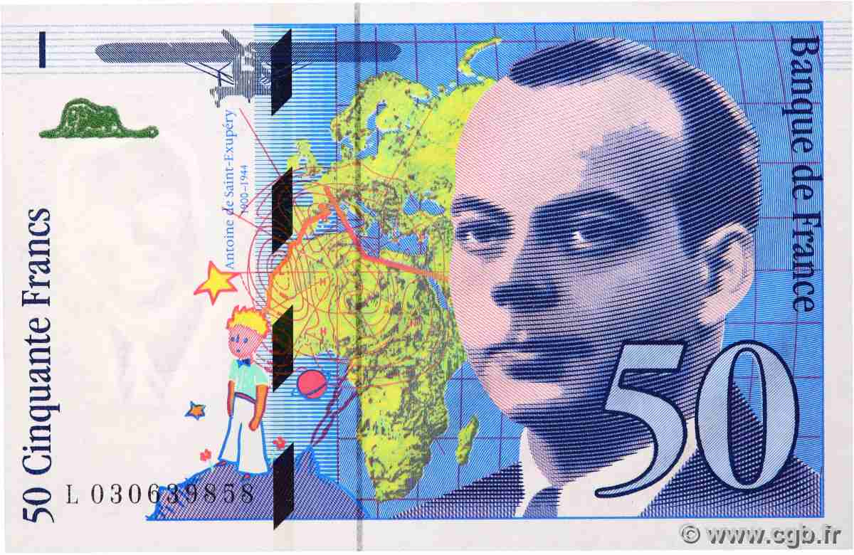 50 Francs SAINT-EXUPÉRY modifié FRANCE 1997 F.73.04 NEUF